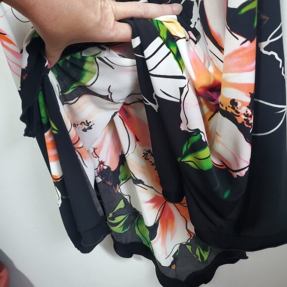 JOSEPH RIBKOFF Floral Sleeveless Dress Asymmetric Handkerchief Hem Women's 8 - Picture 6 of 12